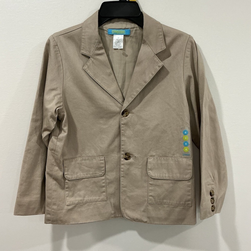 Gymboree Beige Boys Blazer Jacket Preppy Summer size 6 Cotton NEW